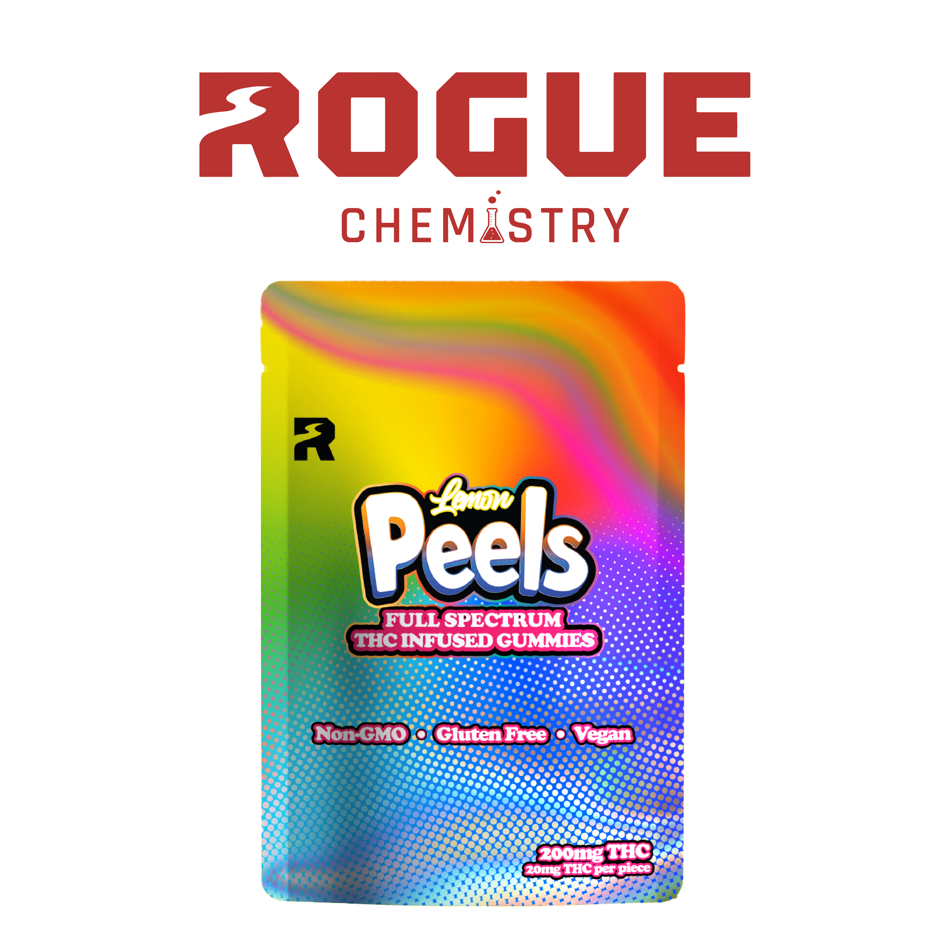 Photograph of product: 200mg Full Spectrum Lemon Peels Gummies (10x20MG)