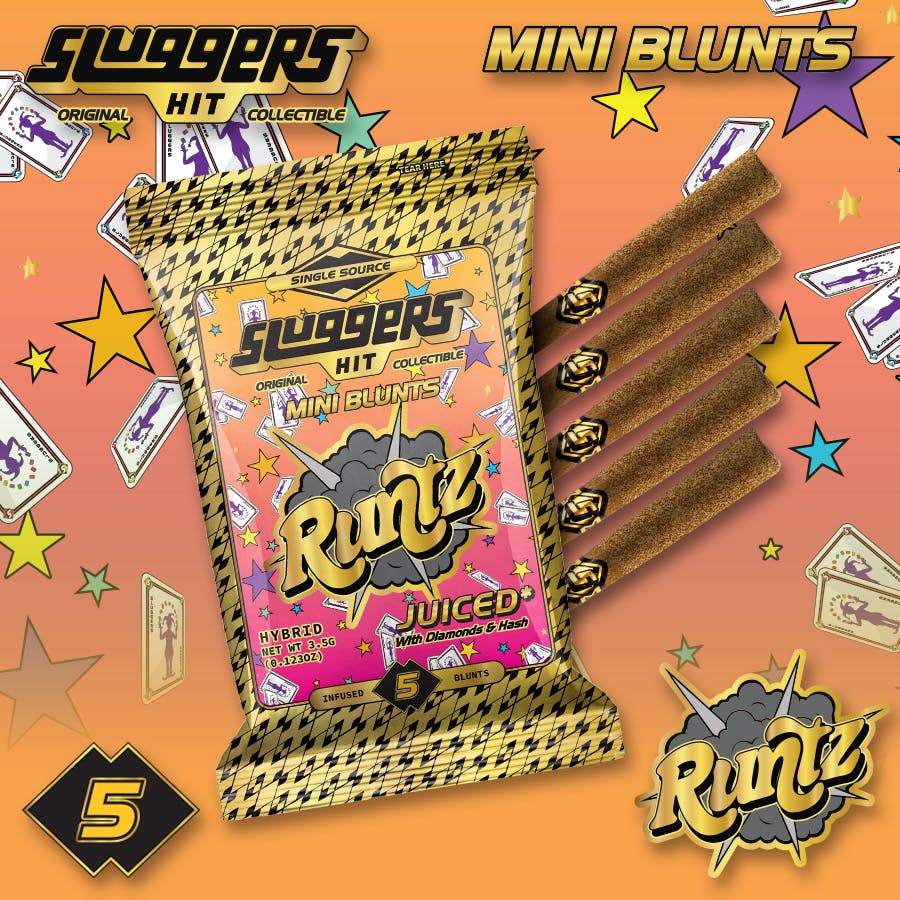 Photograph of product: Sluggers | Runtz Infused Mini Blunts 5 Pack | 2.5g