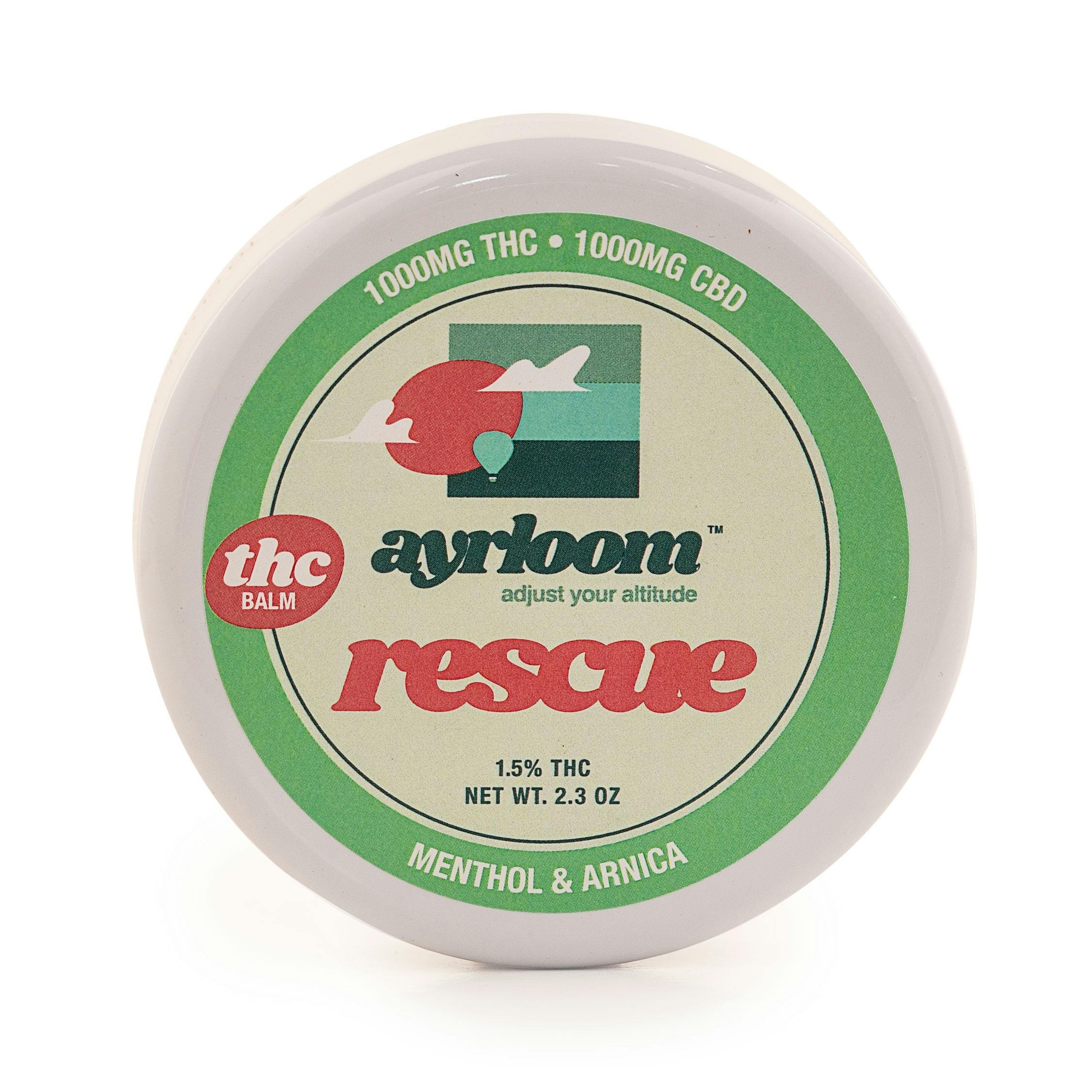 Photograph of product: Ayrloom | Rescue | Balm | 1:1 TH-oui | CBD