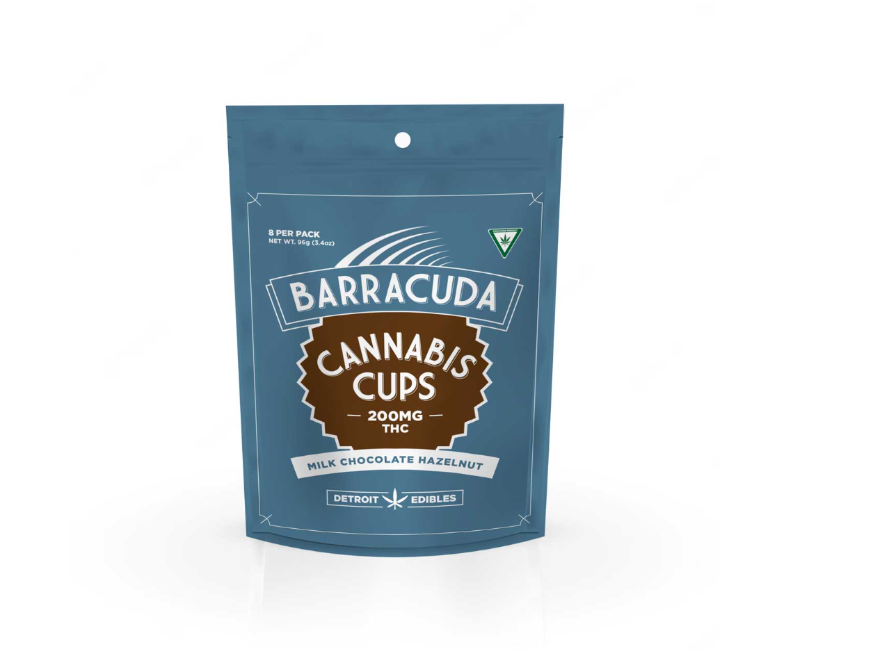 Photograph of product: Detroit Edibles Barracuda Cups - Milk Chocolate Hazelnut 200mg
