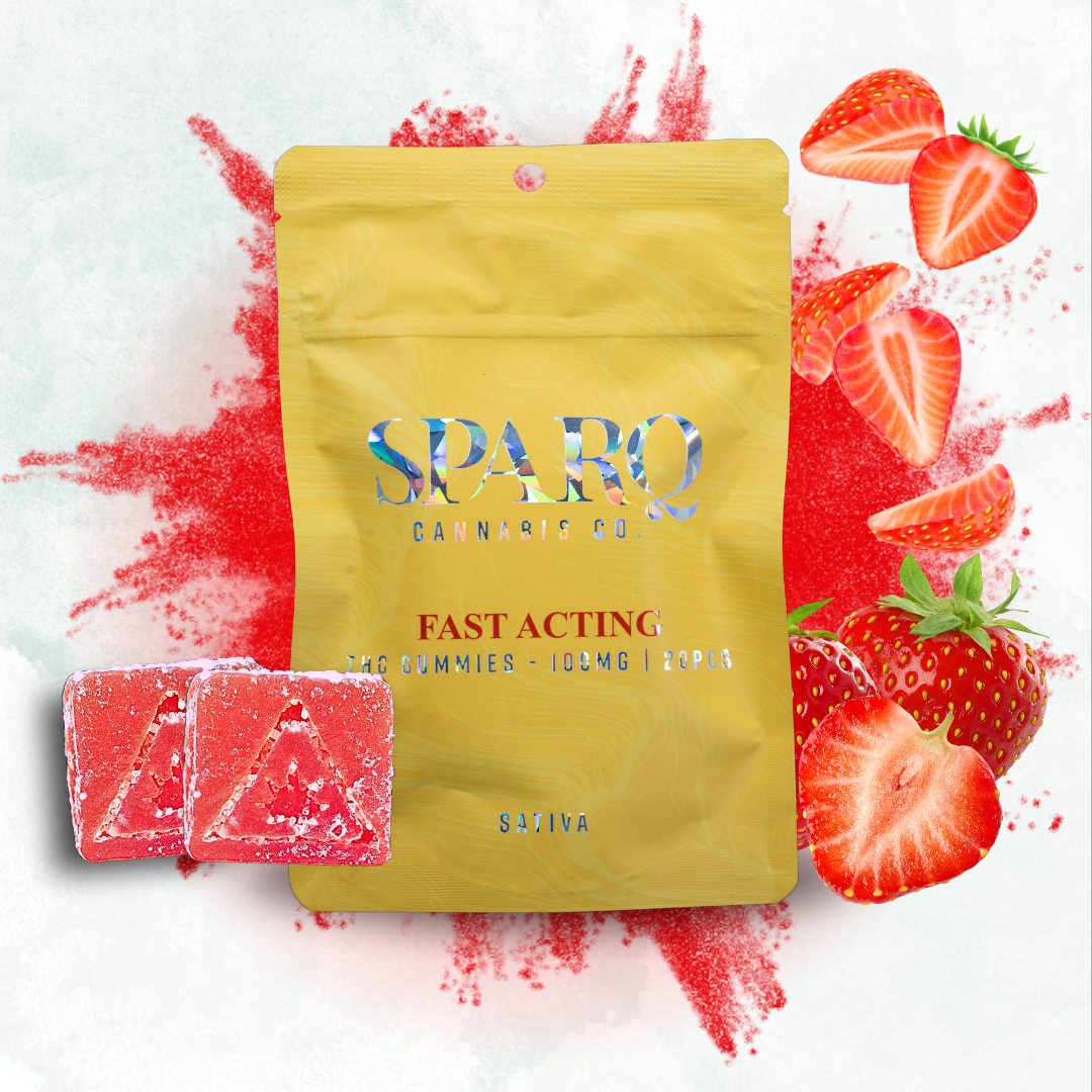 Photograph of product: Sparq Sour Strawberry Gummies | 100mg