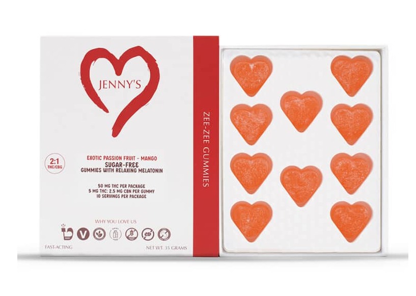 Photograph of product: Jenny's | Zee-Zee Gummies | 2:1 TH-oui / CBN Gummy | 10pk