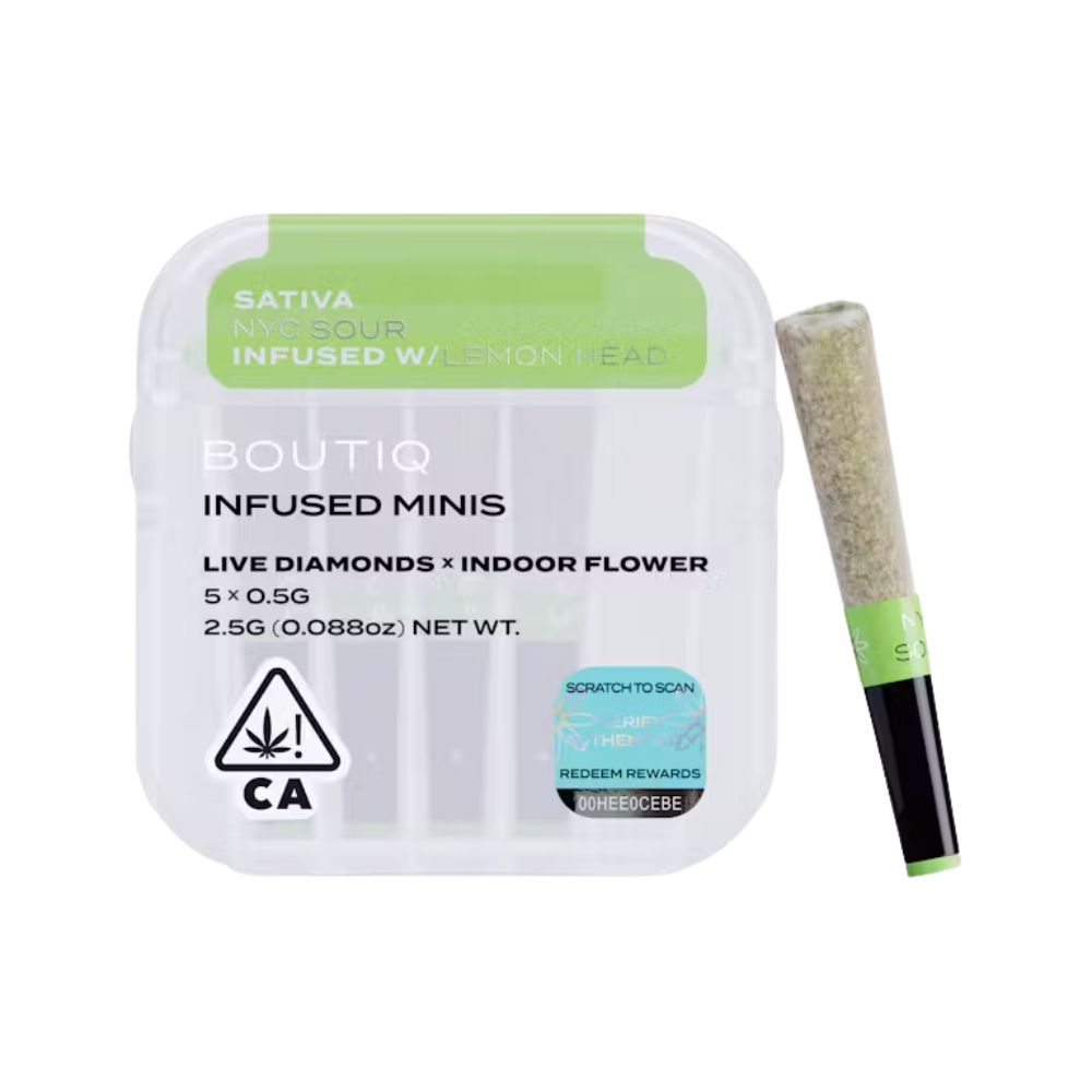 Photograph of product: Boutiq - NYC Sour (Oui'd) 5pk Infused Prerolls 2.5g