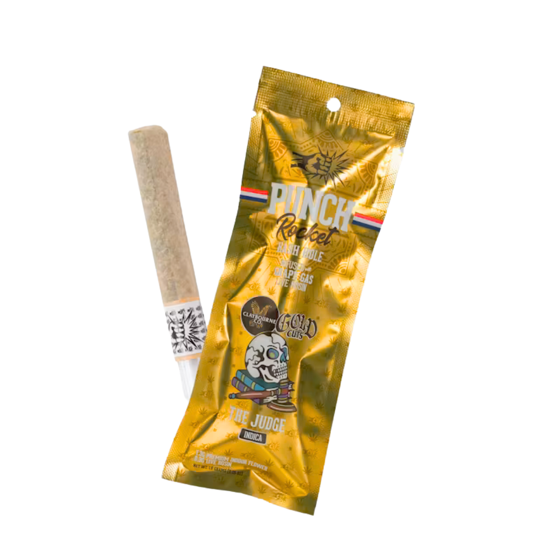 Photograph of product: THE JUDGE X GRAPE GAS LIVE ROSIN INFUSED PREROLL