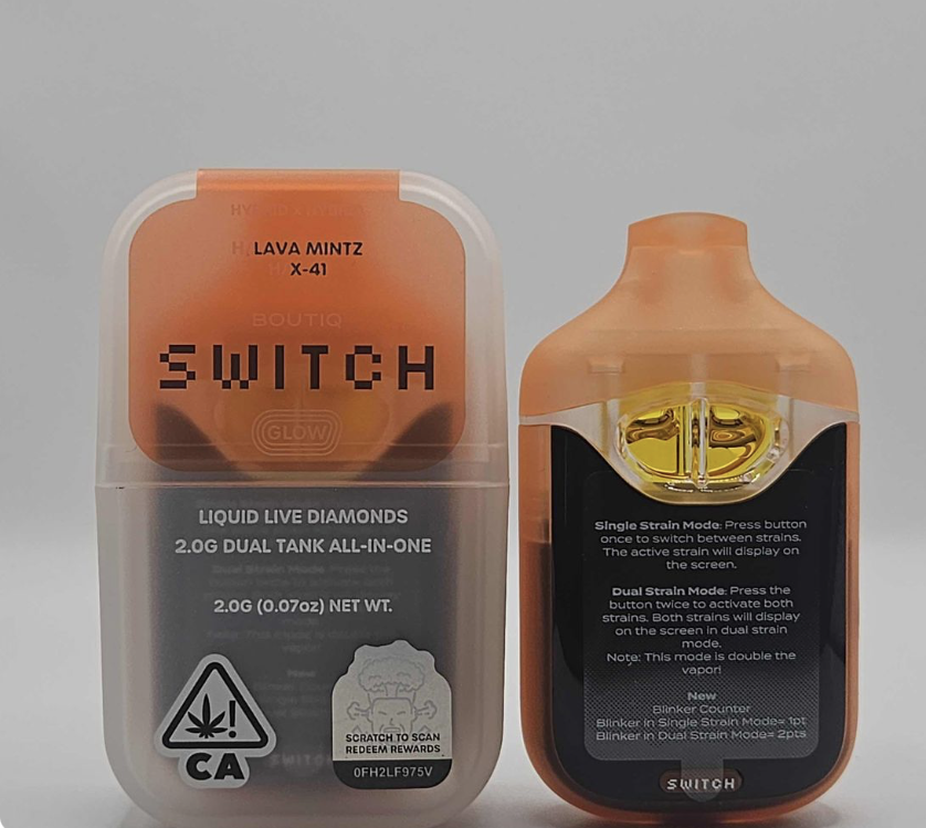 Photograph of product: Lava Mintz/ X 41 Dual Tank Liquid Live Diamonds