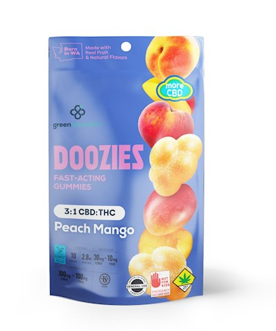 Photograph of product: Green Revolution - Doozies - Peach Mango 3:1 ELEVATE - 10pk Edibles
