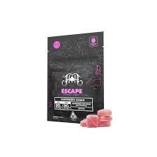 Photograph of product: Raspberry Cough Escape | 100mgTH-oui:100mgCBC Euphoric Gummies