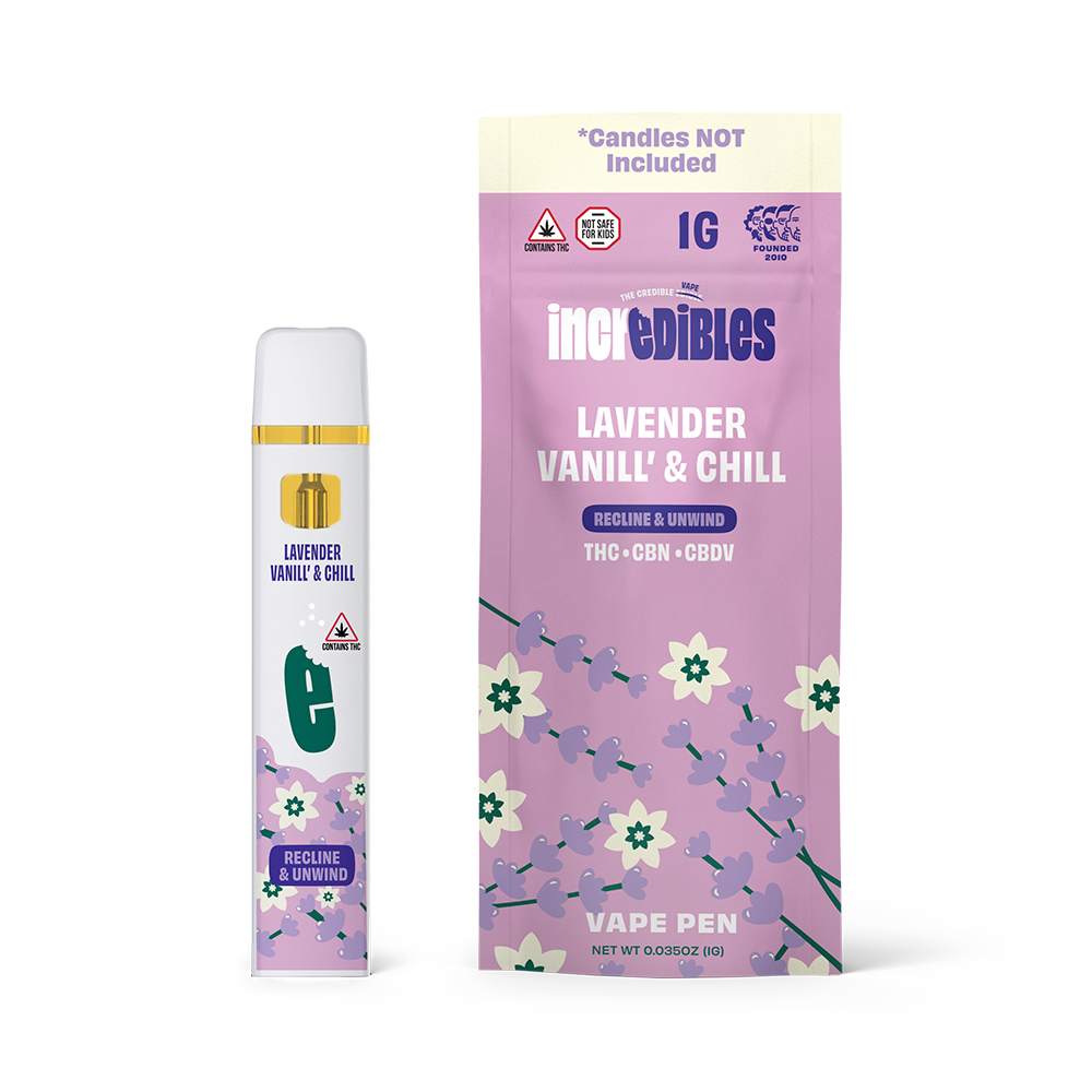 Photograph of product: Lavender Vanilla | 14:1:1 TH-oui:CBDV:CBN, Disposable