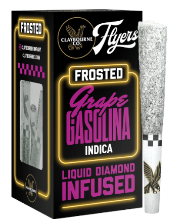 Photograph of product: Claybourne Co l Grape Gasolina Diamond Frosted Flyers Pre-rolls l 2.5g