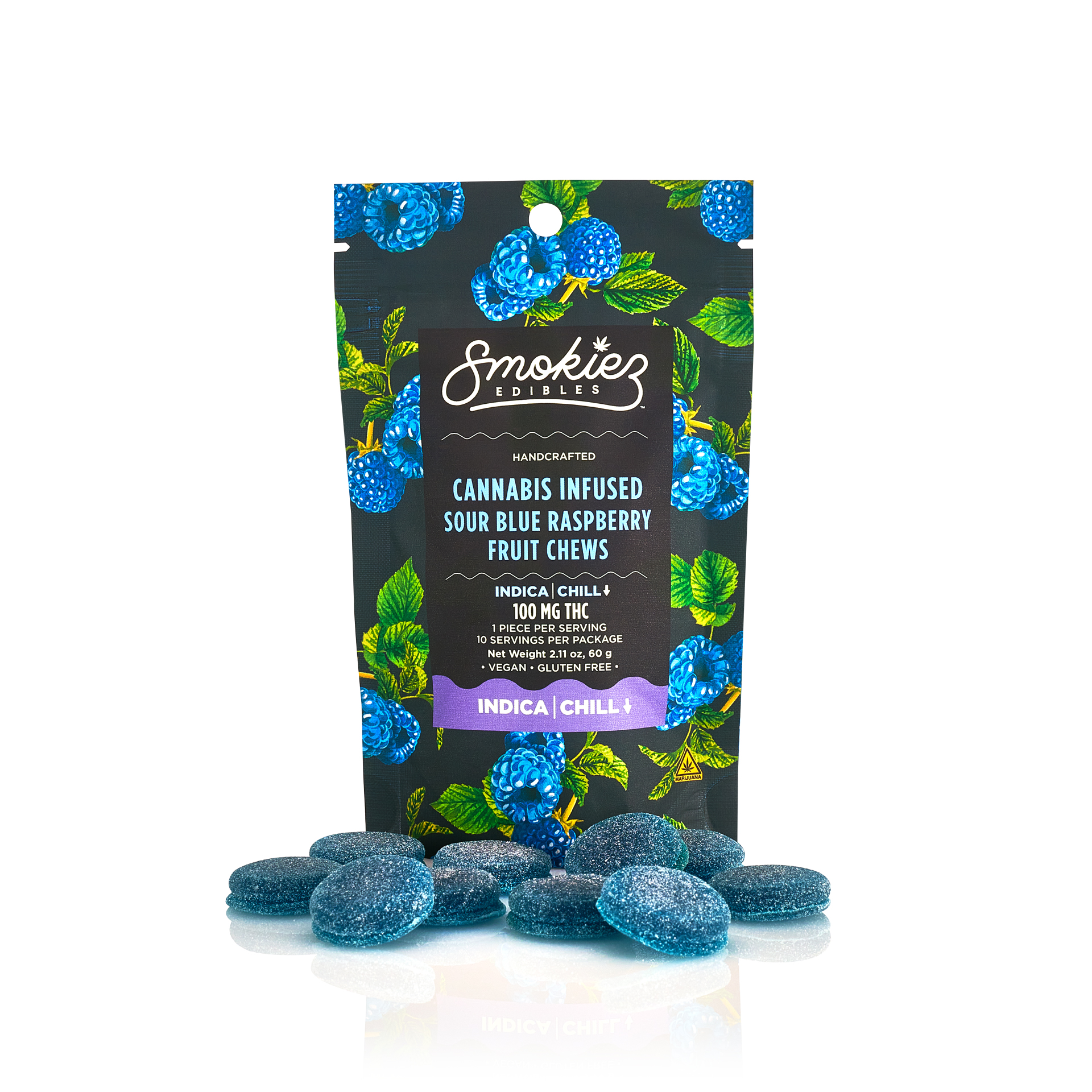 Photograph of product: Smokiez Sour Blue Raspberry