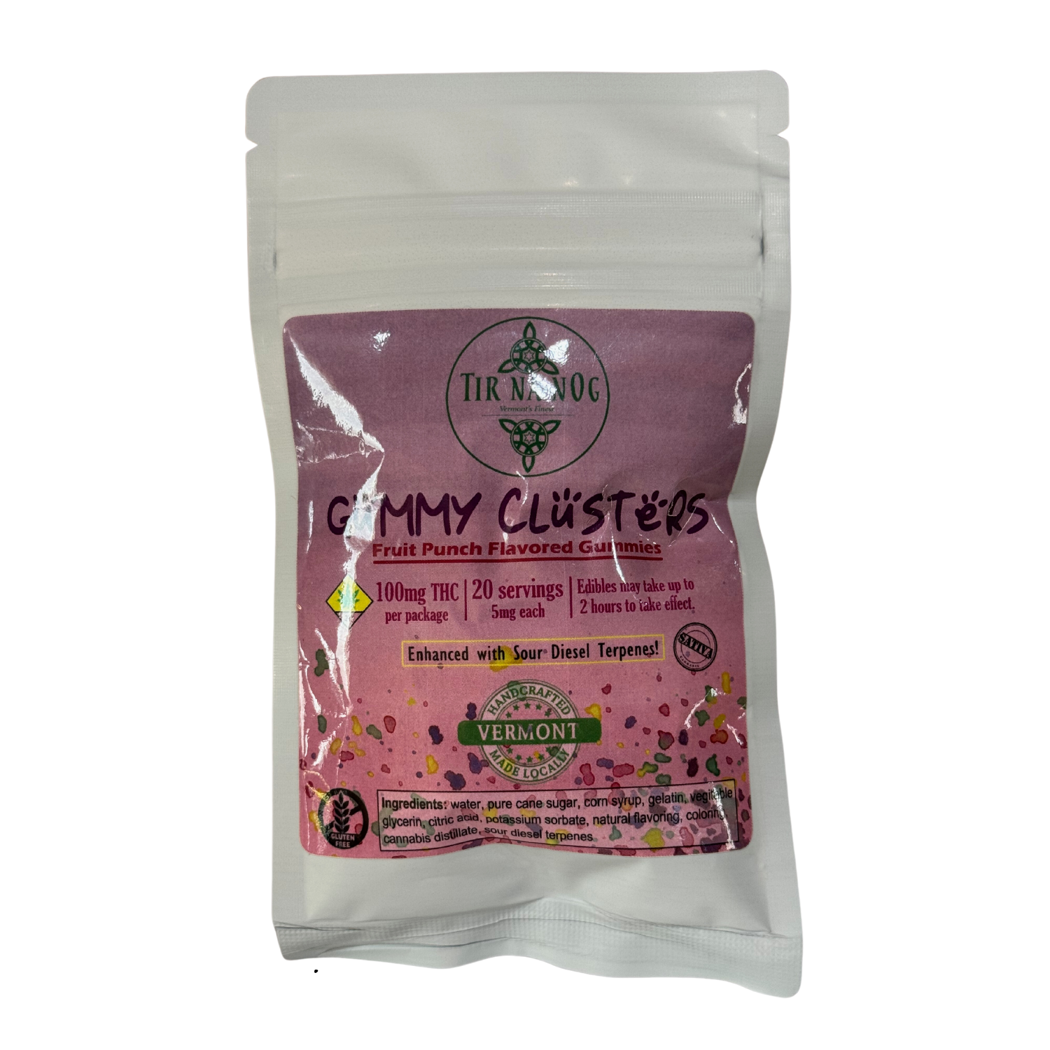 Photograph of Product: Gummy Clusters - Fruit Punch | 100mg | TirNaNog