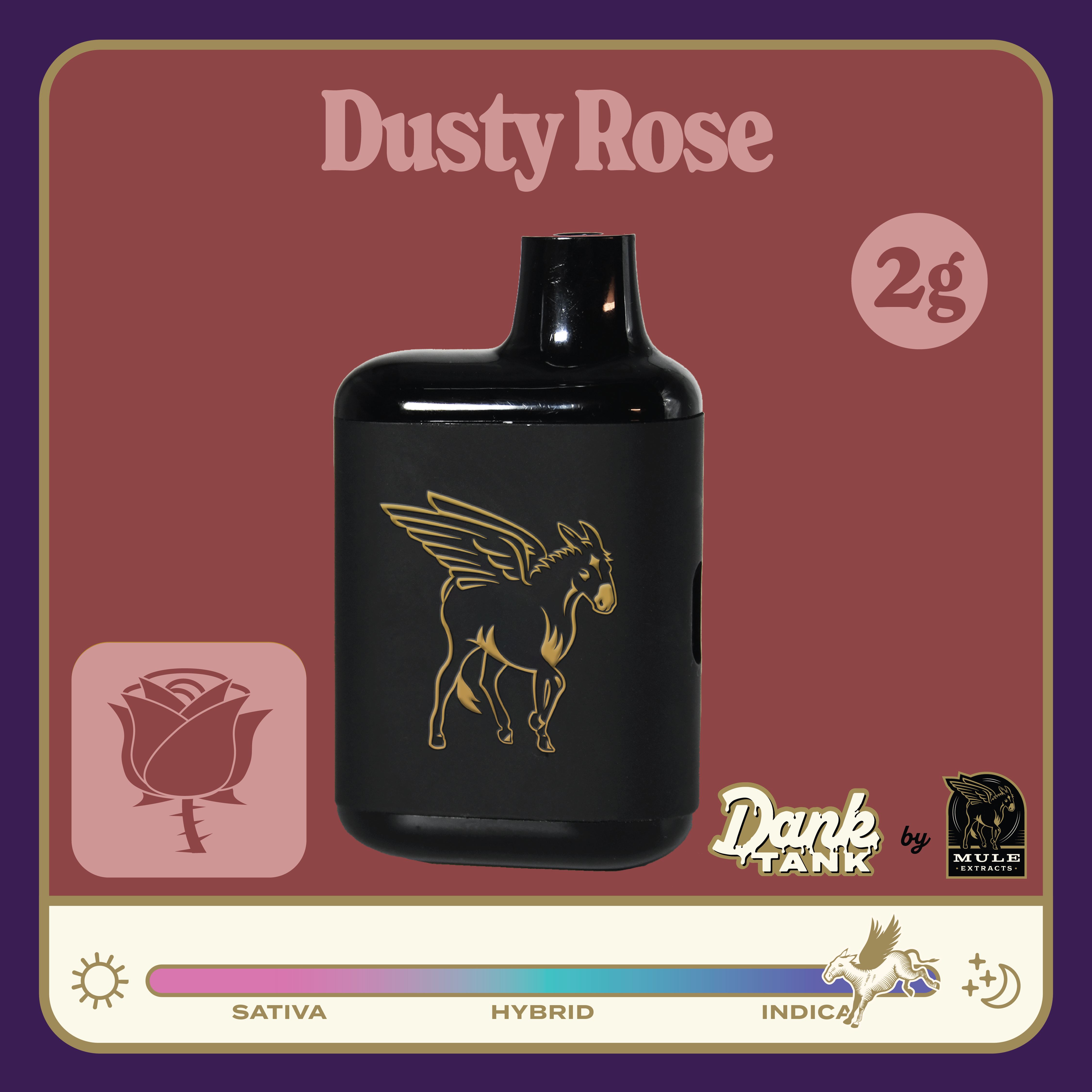Photograph of product: Dusty Rose Live Resin Dank tank (Mule)