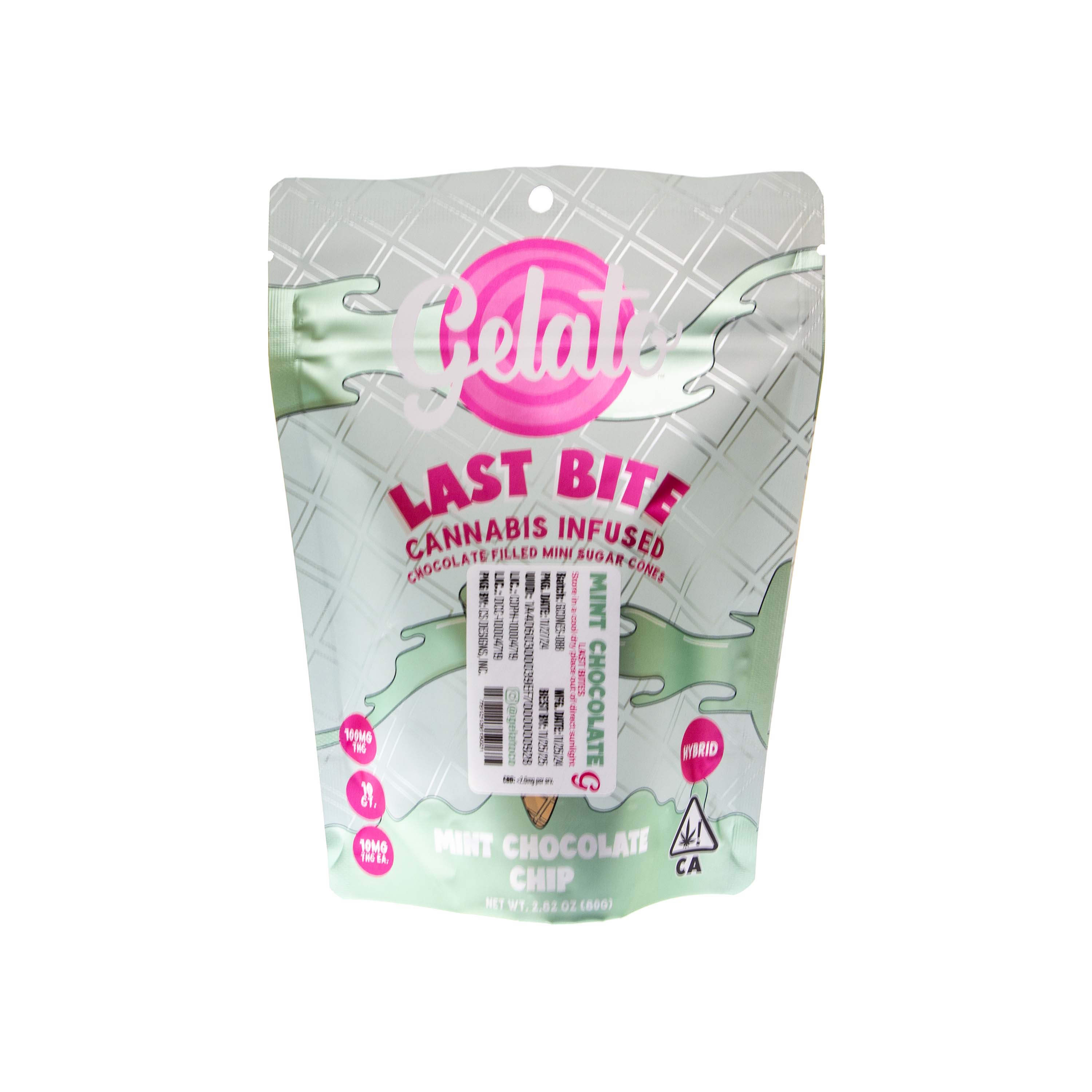 Photograph of product: Gelato | Last Bite Mint Chocolate Mini Sugar Cones (100mg TH-oui)