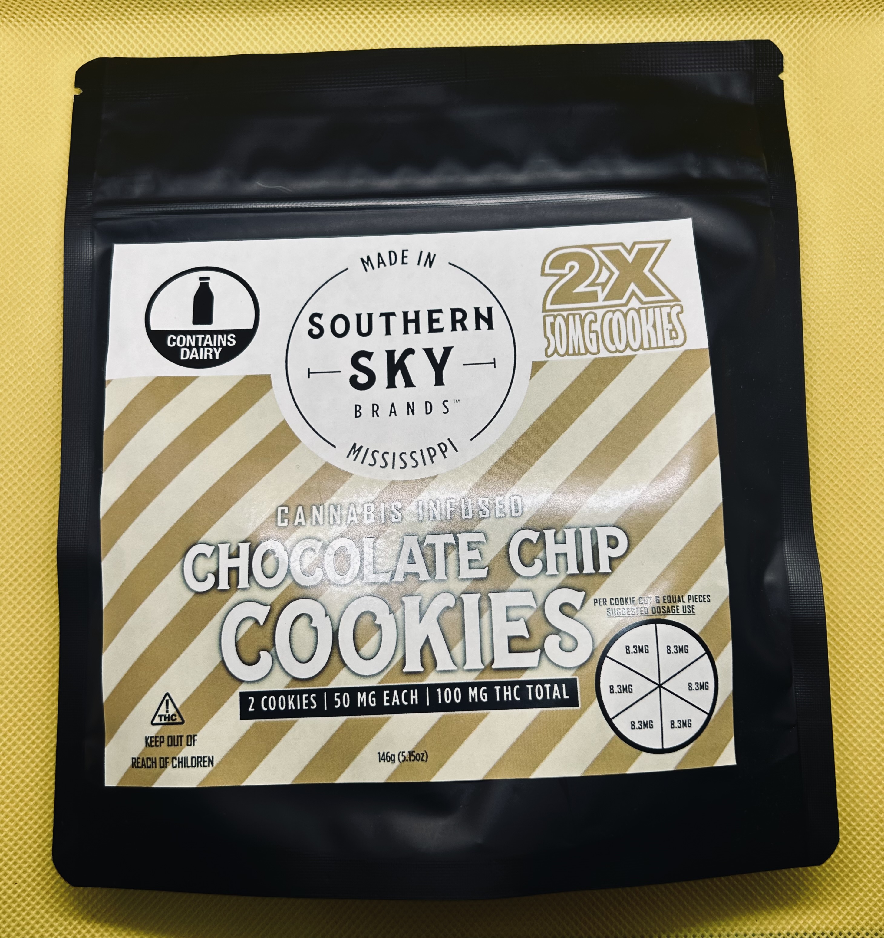 Photograph of product: Southern Sky | 2x50mg | Chocolate Chip Cookie | 2-Pack