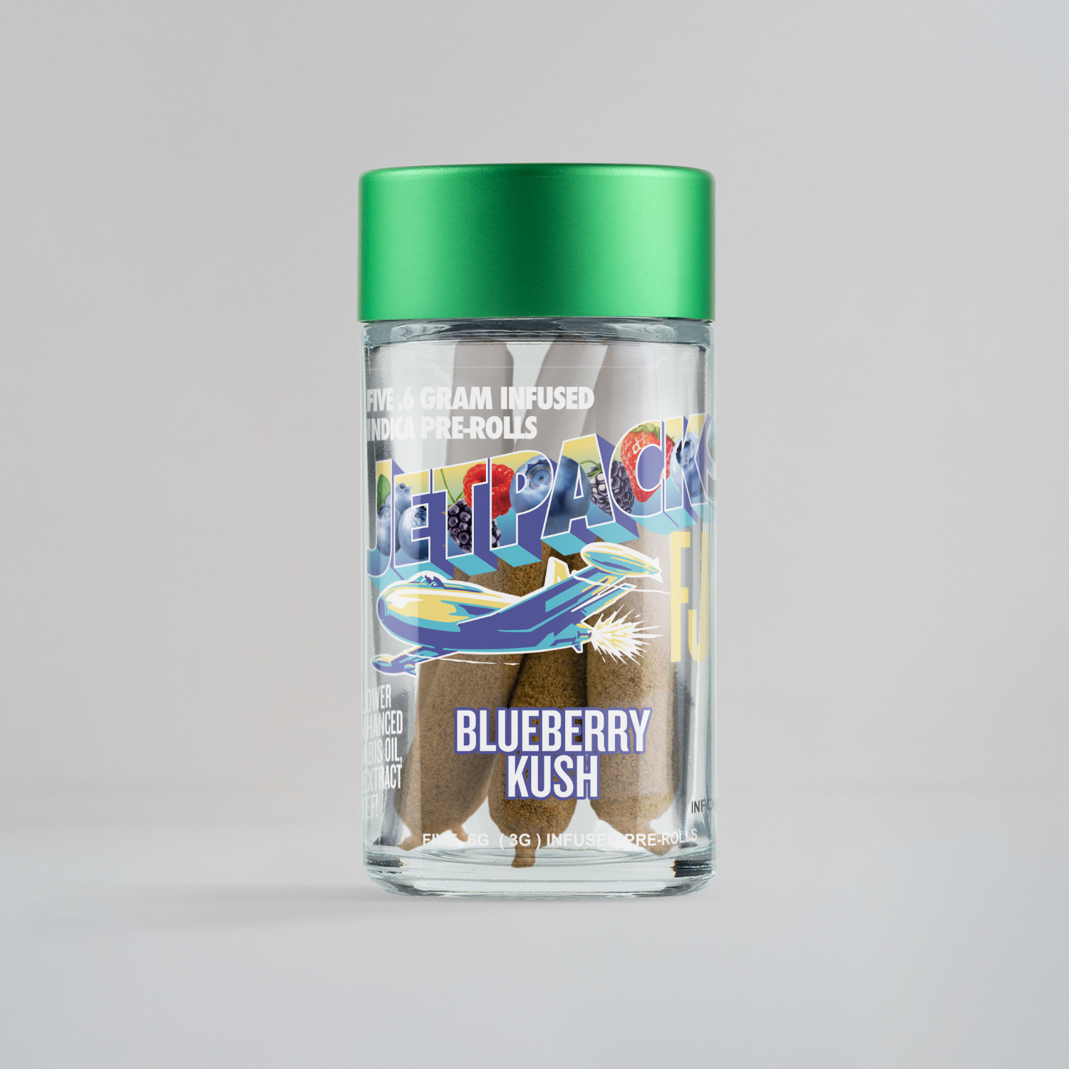 Photograph of product: Blueberry Kush FJ-3 | Infused Pre-Roll Pack (5pk x