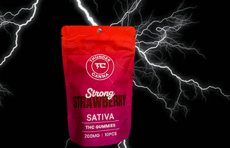 Photograph of product: Thunder Canna - 200mg Gummies - Strong Strawberry