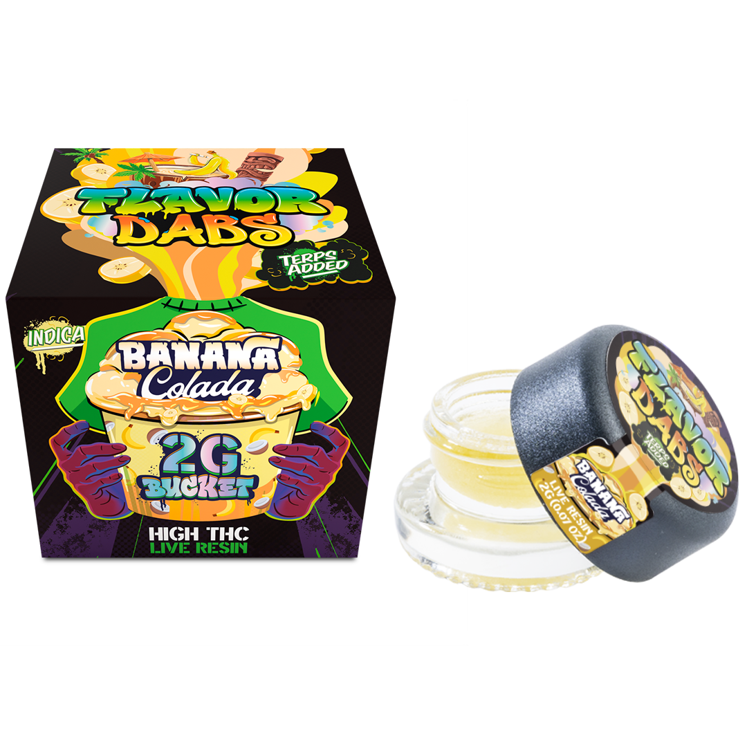 Photograph of Product: Loud And Clear - Banana Colada (Indica) Live Resin Flavor Dabs 2g