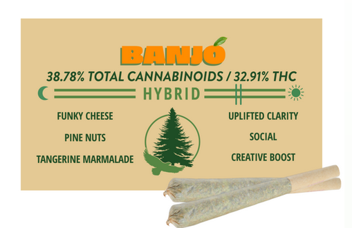 Photograph of product: 2J'S Oui'd - Banjo - 2pk Joint Prerolls