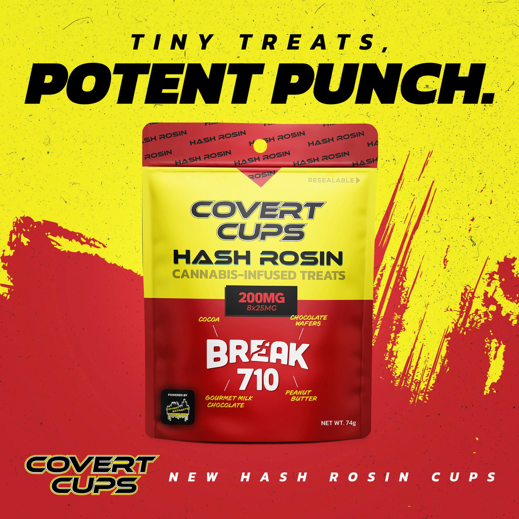 Photograph of product: Covert Cups - Strawberry Fields Rosin Infused Mini Cups 200mg Chocolate