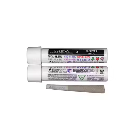 Photograph of product: Element TH-ouia Infused PreRoll - Zelato x Dead Hot Strawberry x Fruit Truck