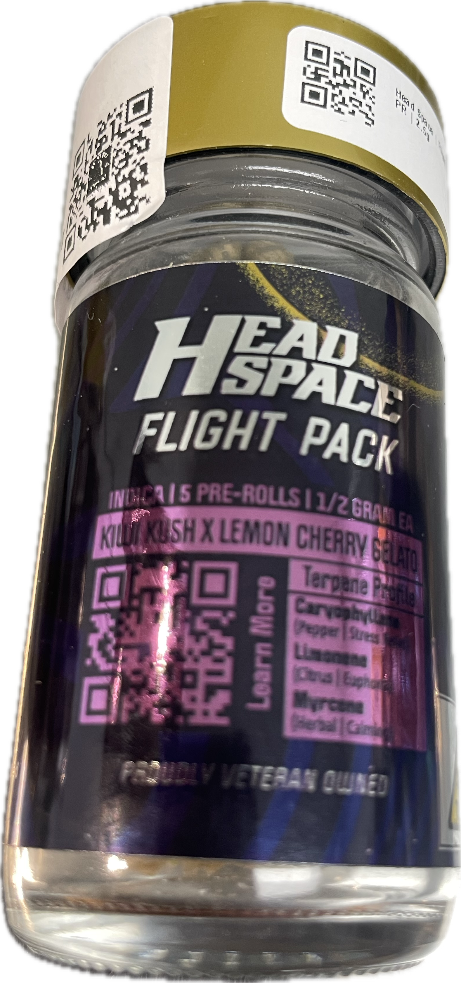 Photograph of product: Head Space | Flight Pack | Kiwi Kush x LCG | PR | 2.5g