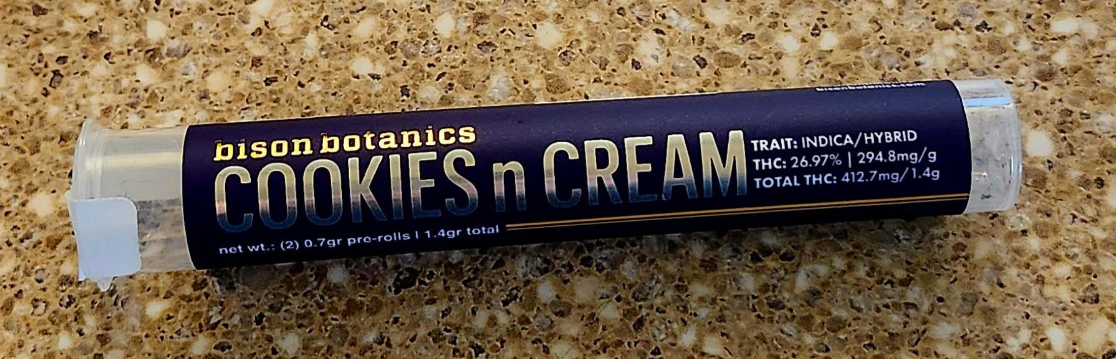 Photograph of Product: Cookies n Cream | 2 Pack Pre Rolls Hybrid | Bison Botanics