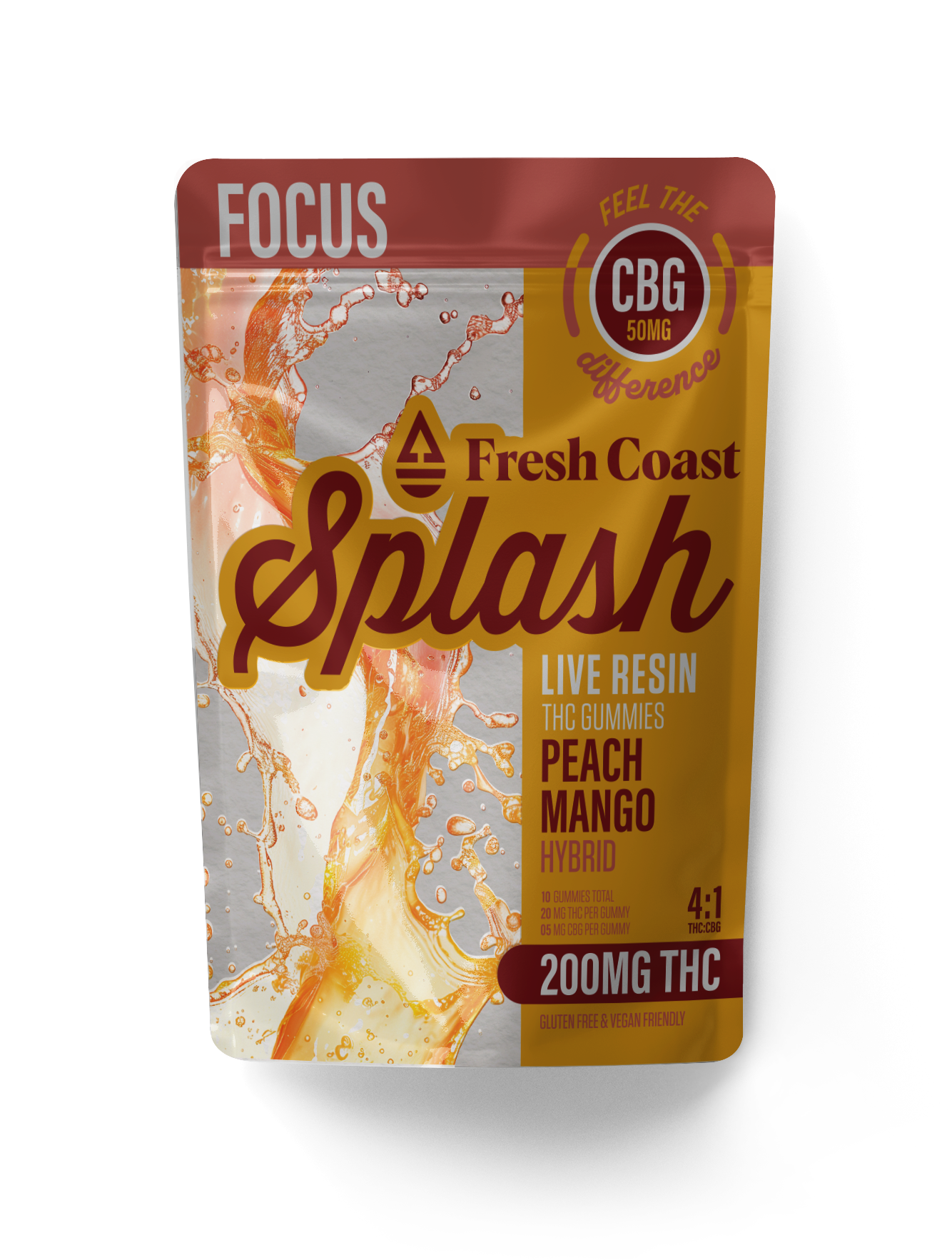Photograph of product: Splash Peach Mango Gummies 200mg TH-oui | 50mg CBG