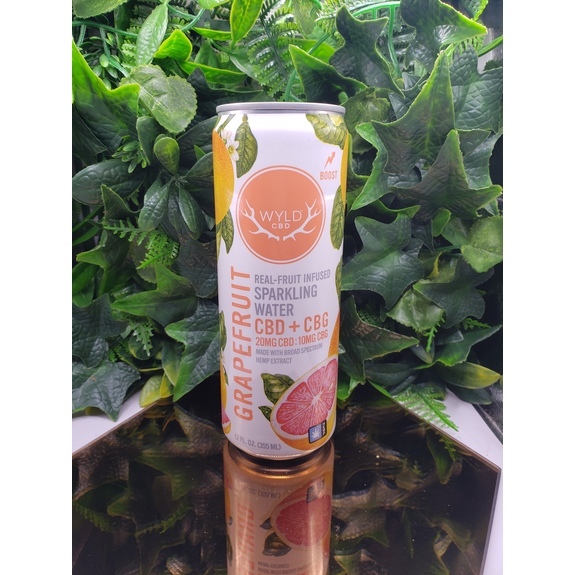 Photograph of product: Grapefruit CBD +CBG Sparkling Water - 20mg CBD 10mg CBG (Hemp No Tax) - Wyld