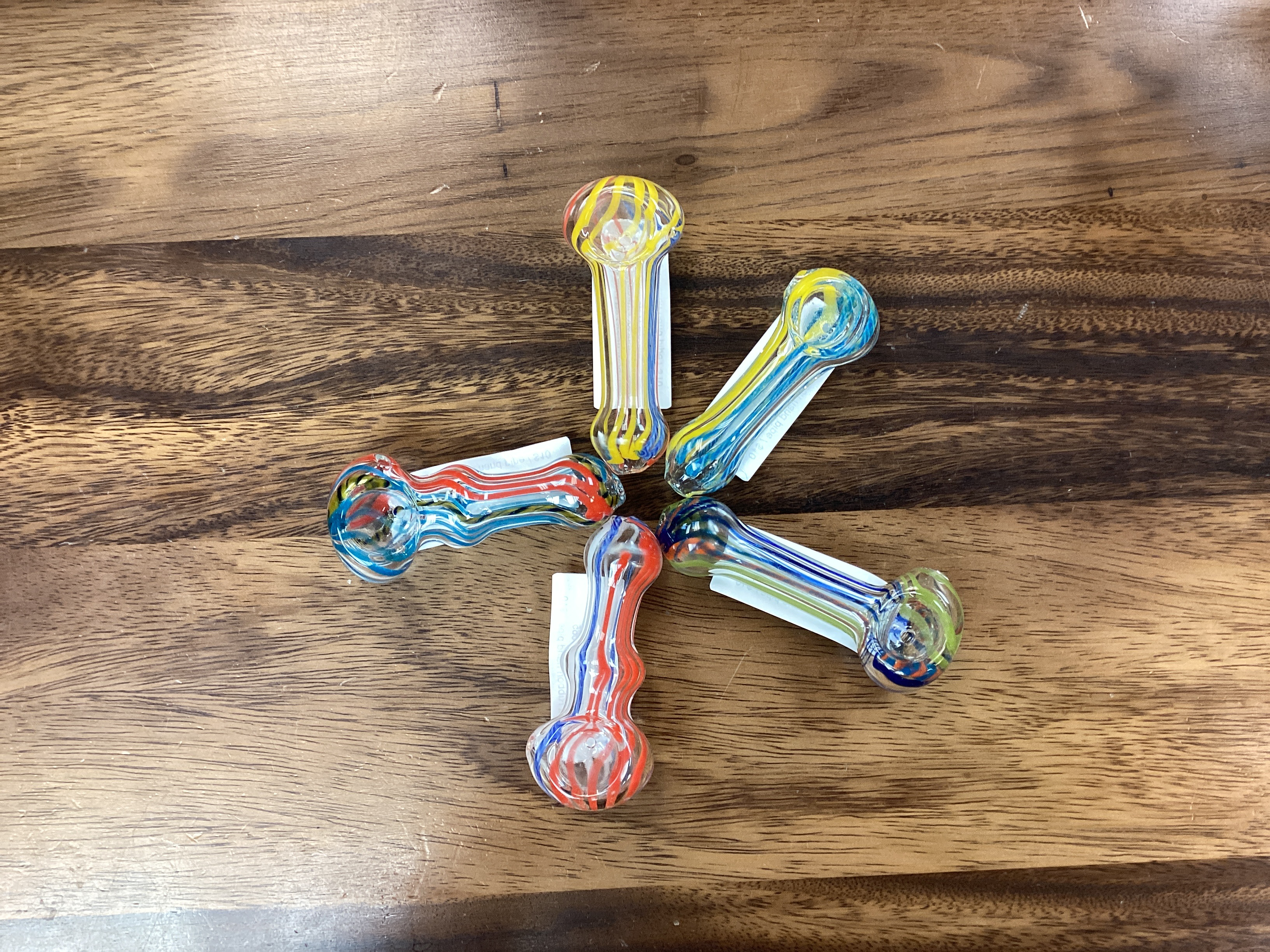 Photograph of product: Straight Ribbon Hand pipe- hand blown