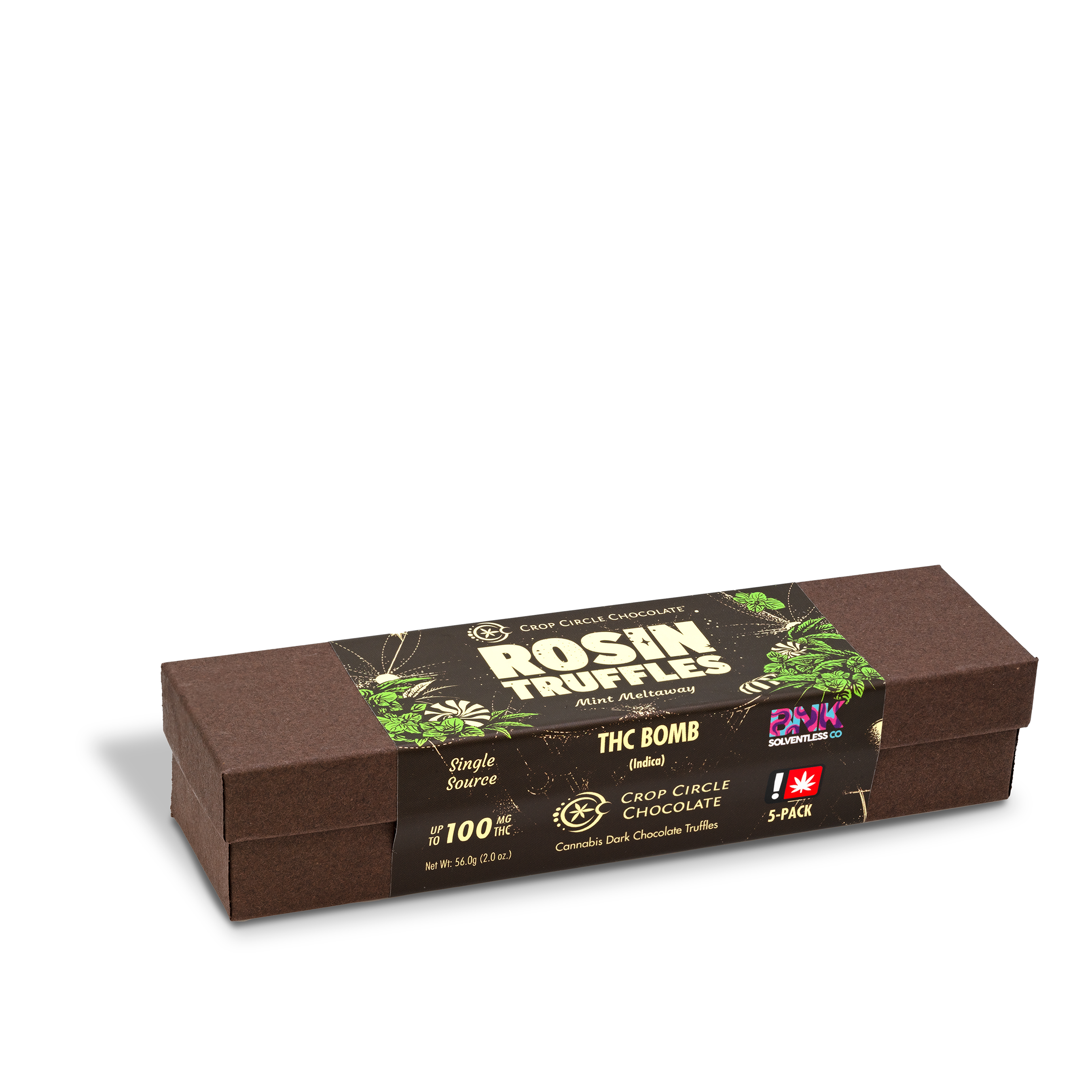 Photograph of product: Crop Circle - Mint Dark Chocolate Truffle 5pk - 2.0oz