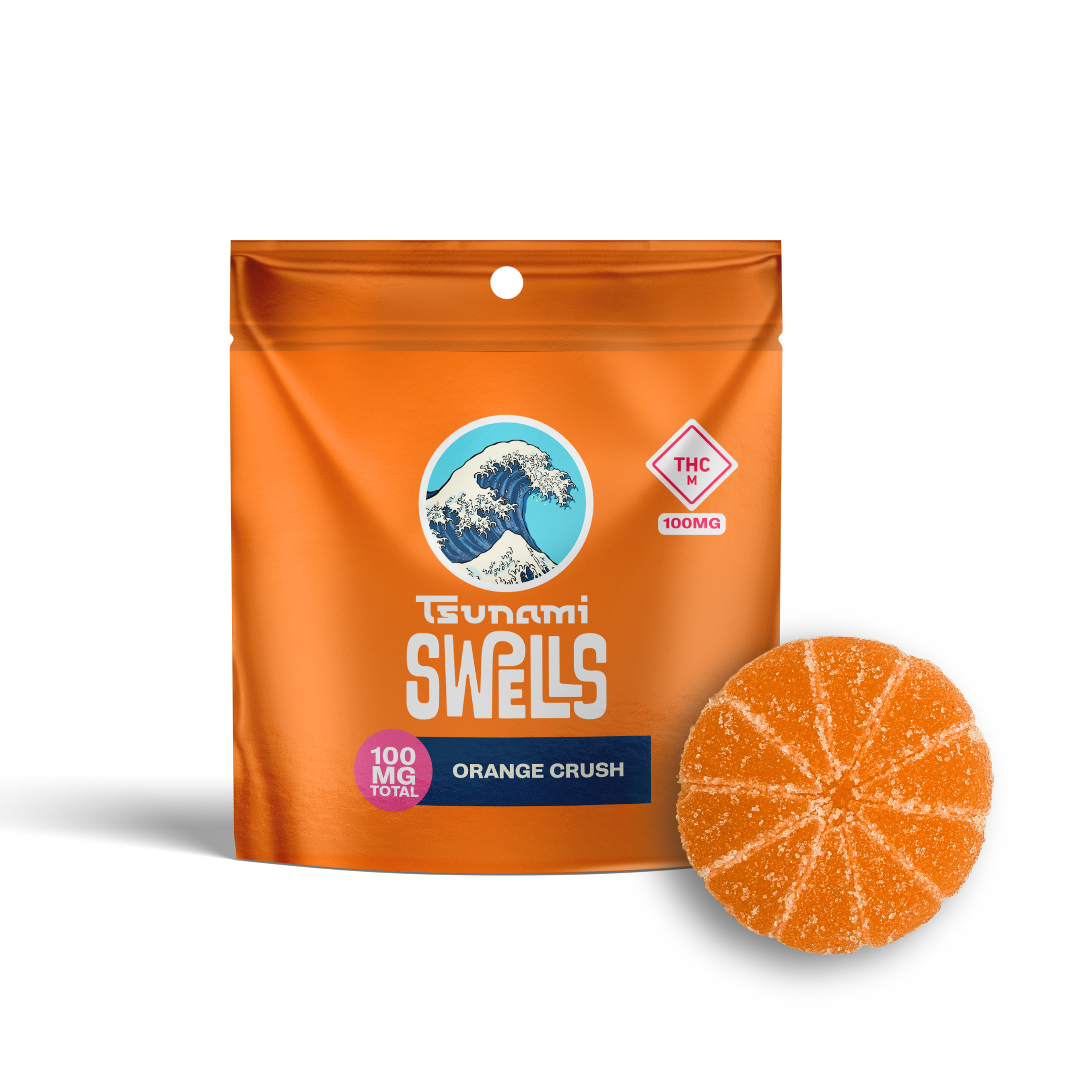 Photograph of product: Orange Crush | 100mg | Single Gummy | Tsunami Swells