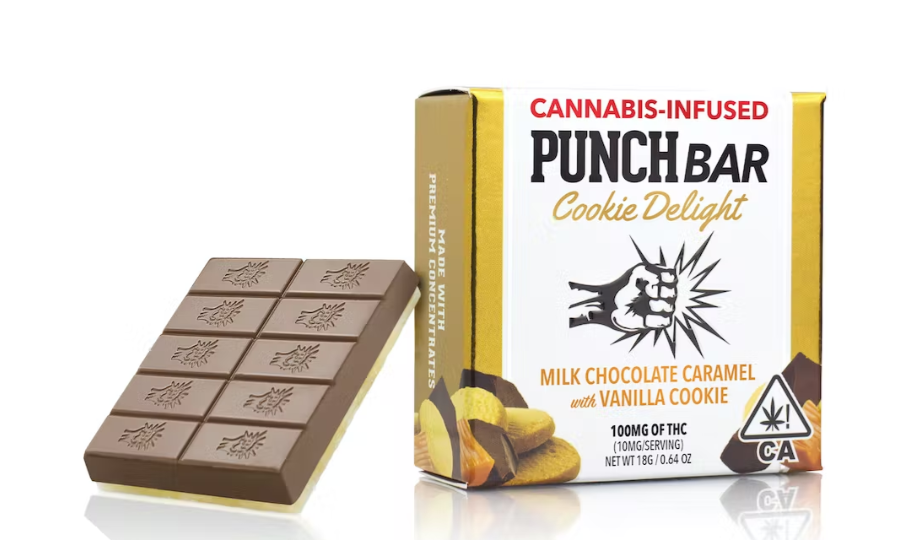 Photograph of product: SOLVENTLESS COOKIE DELIGHTS - MILK CHOCOLATE CARAMEL W/ VANILLA COOKIE 100MG - PUNCH EDIBLES & EXTRACTS