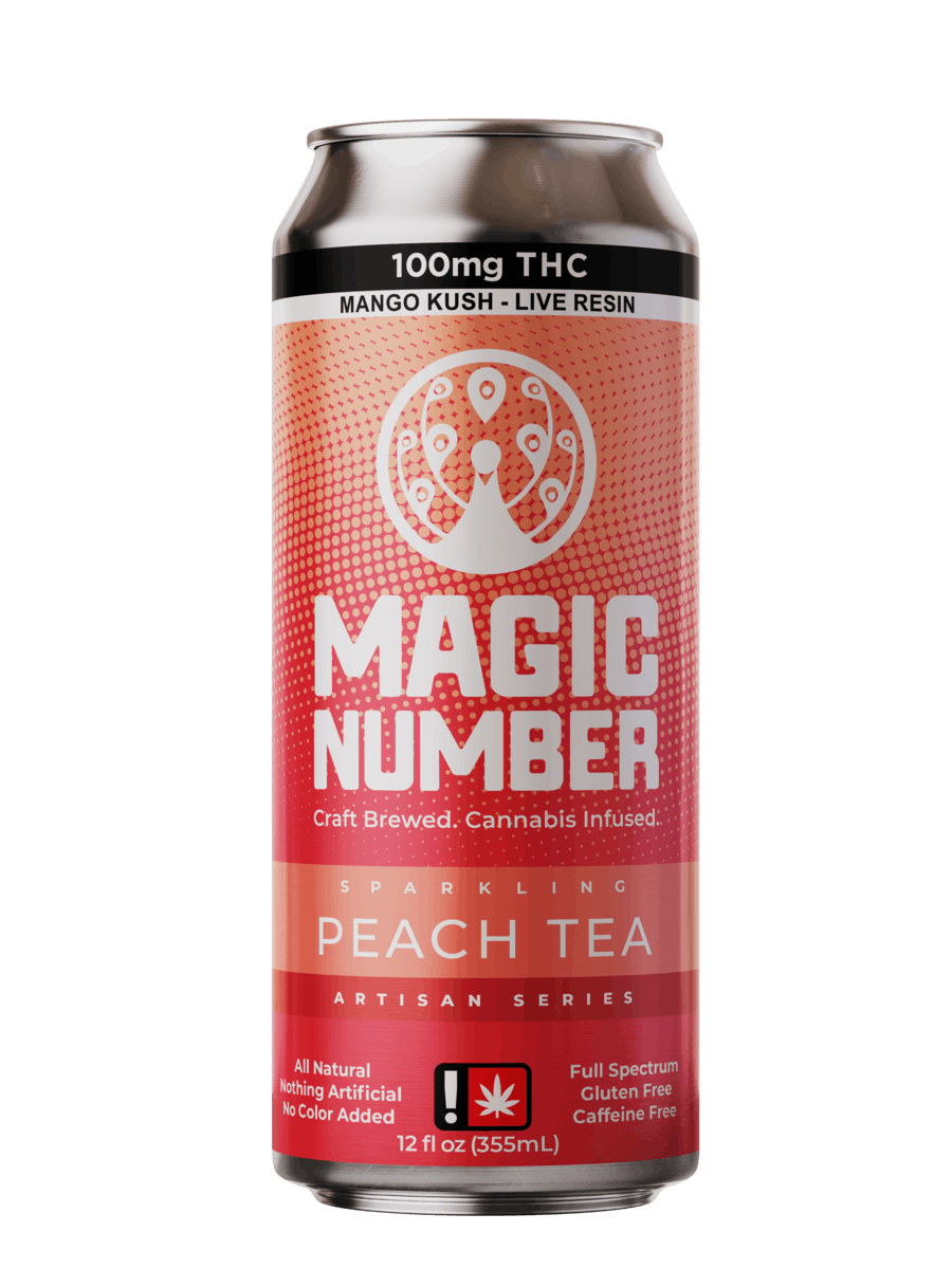 Photograph of product: Magic Number Sparkling Peach Tea - 100MG TH-oui