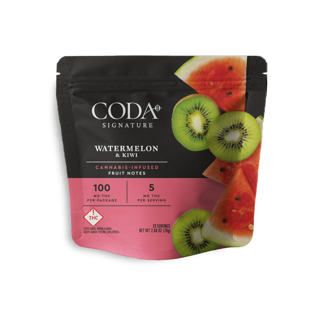 Photograph of product: Watermelon & Kiwi Coda Signature Fruit Notes, 100mg