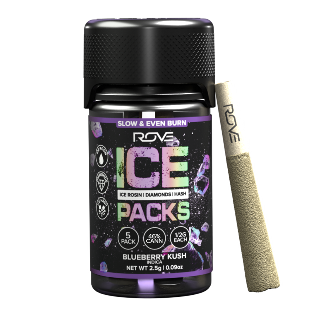 Photograph of product: Blueberry Kush Triple Infused Ice Packs Pre-Roll 5pk
