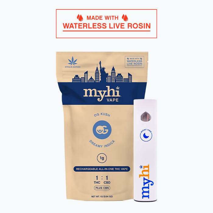 Photograph of product: MYHI - OG Kush 1:1 (TH-oui:CBD) - Disposable