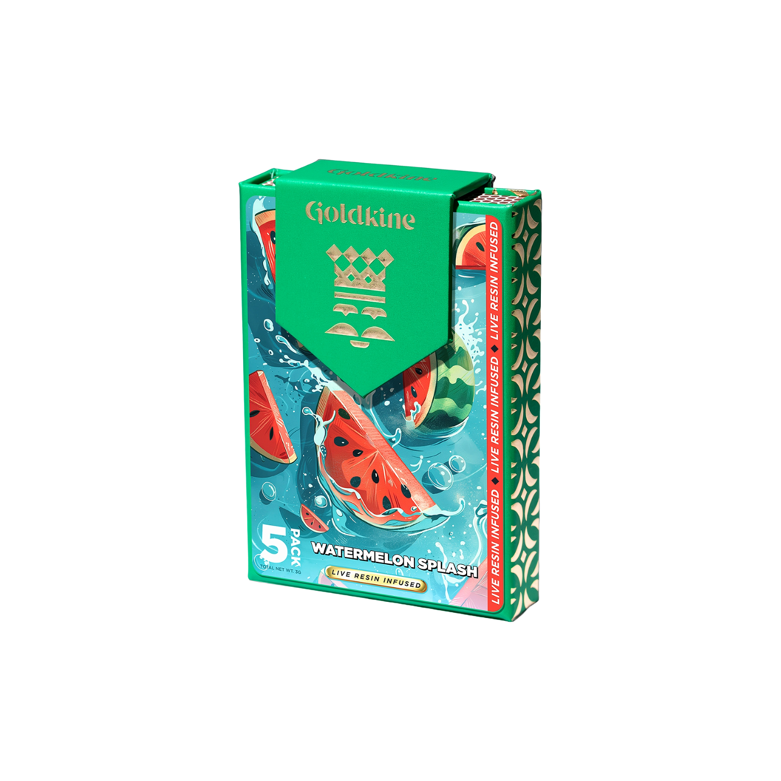 Photograph of product: GOLDKINE | WATERMELON SPLASH | HYBRID | INFUSED MULTI-PACK | 3G | REC