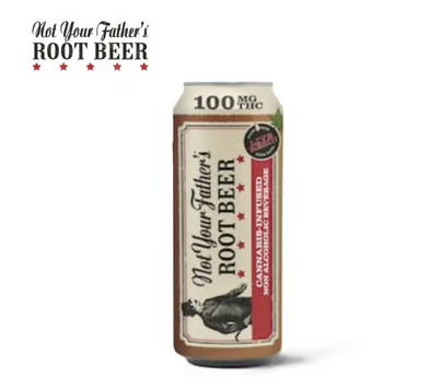 Photograph of product: Not Your Father's Root Beer Canned Beverage 100mg 16oz