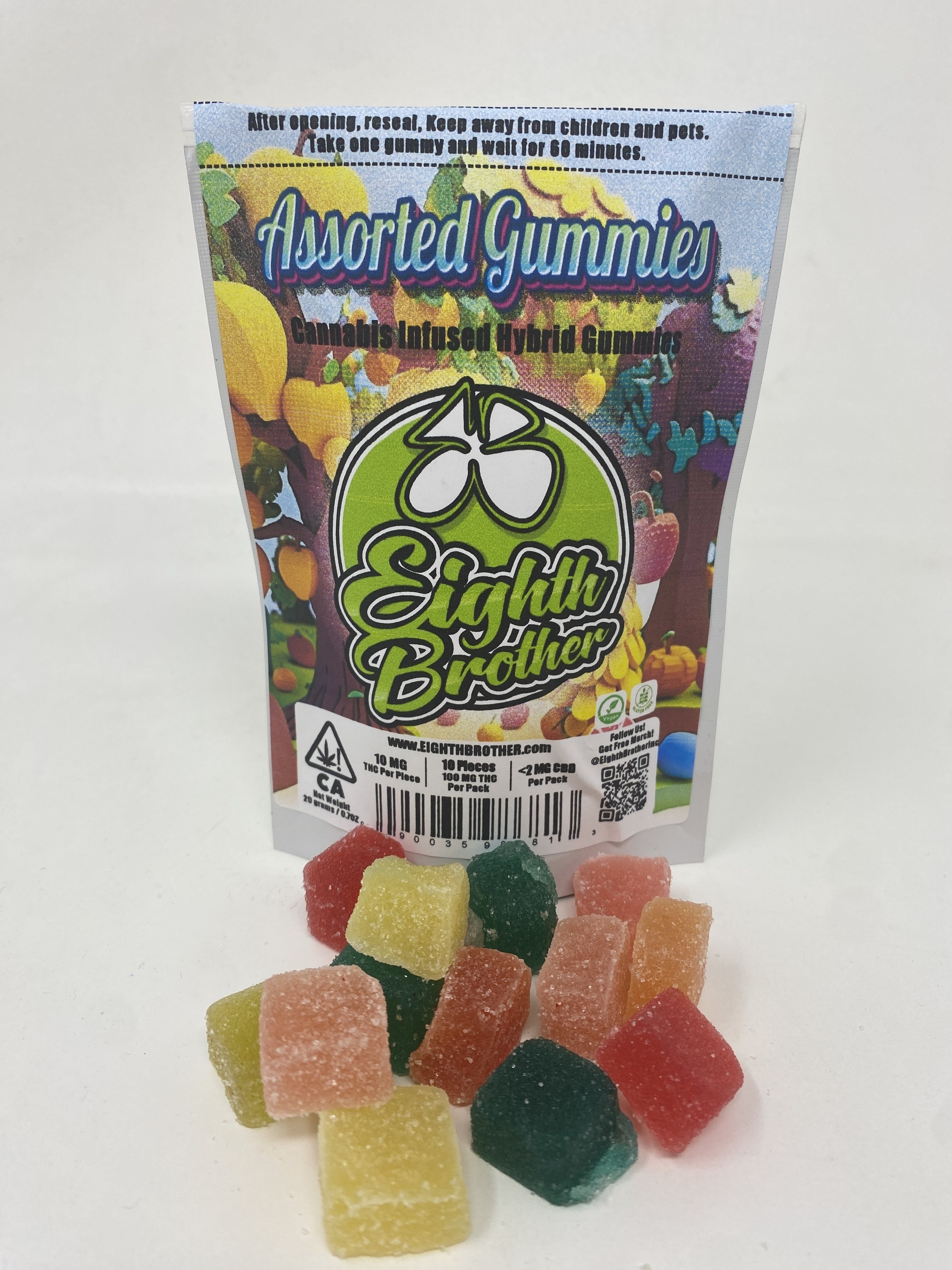 Photograph of product: Eighth Brother - Assorted (Hybrid) Gummies 100mg
