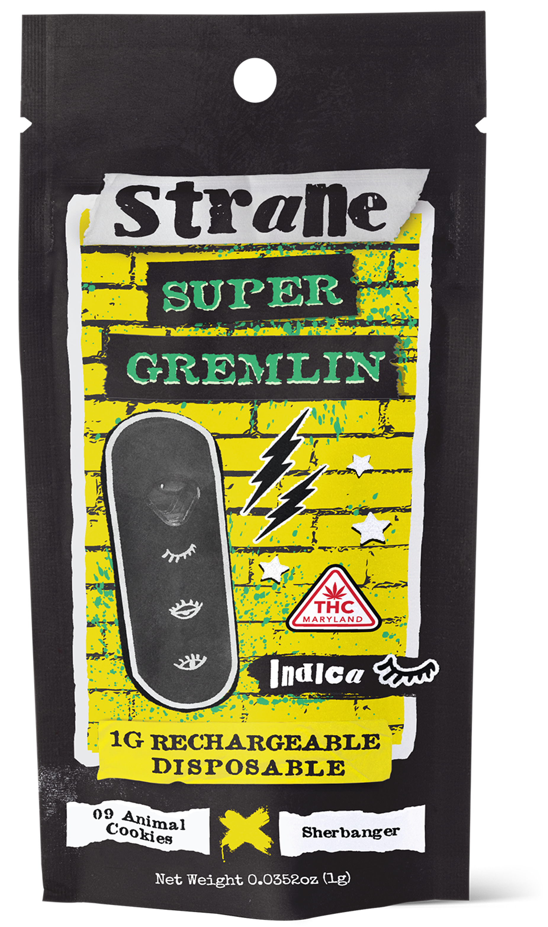 Photograph of product: Super Gremlin All-In-One Live Terpene Disposable | 1g