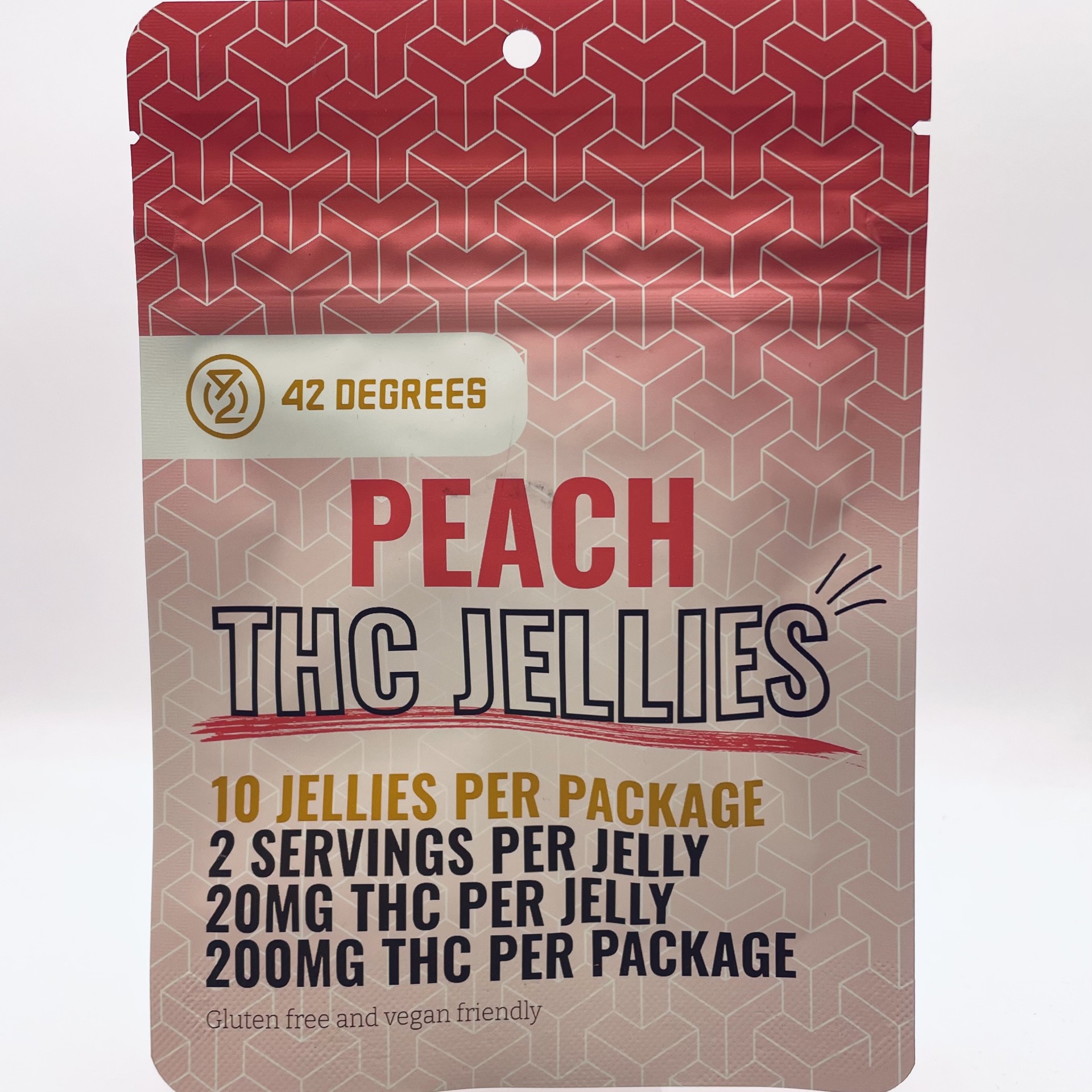 Photograph of product: 42 DEGREES | PEACH JELLIES | 200MG