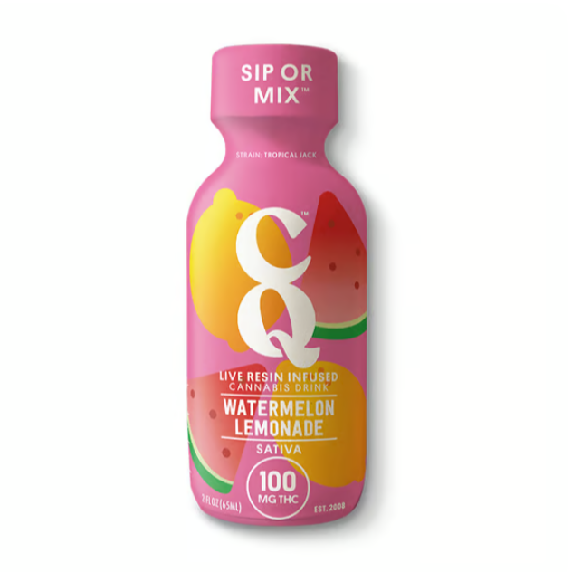Photograph of product: (Drink) CQ | Watermelon Lemonade Live Resin Shot 100mg (2oz) - Oui'd (GF)(V)