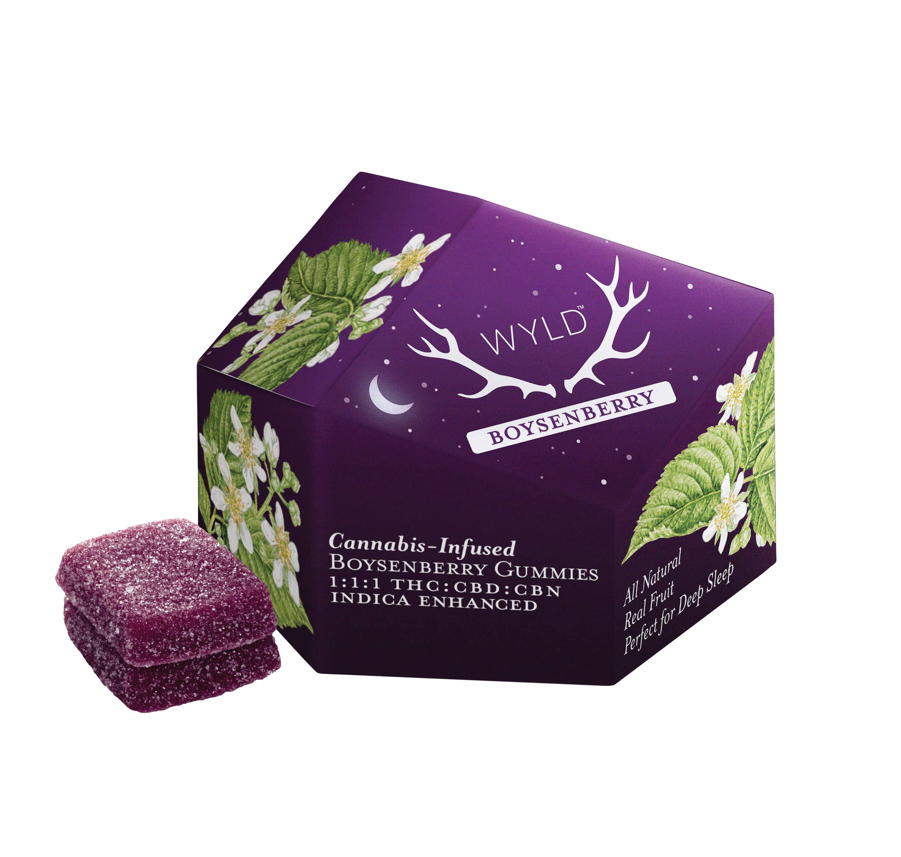 Photograph of product: Boysenberry 1:1:1 TH-oui/CBD/CBN Gummies 100mg