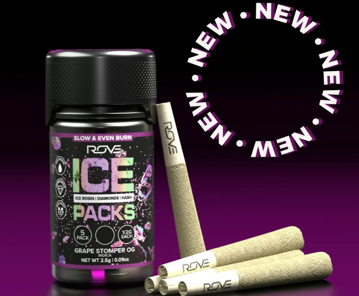 Photograph of product: Peaches & Cream Rosin Diamond Infused Preroll 5pk | 2.5g