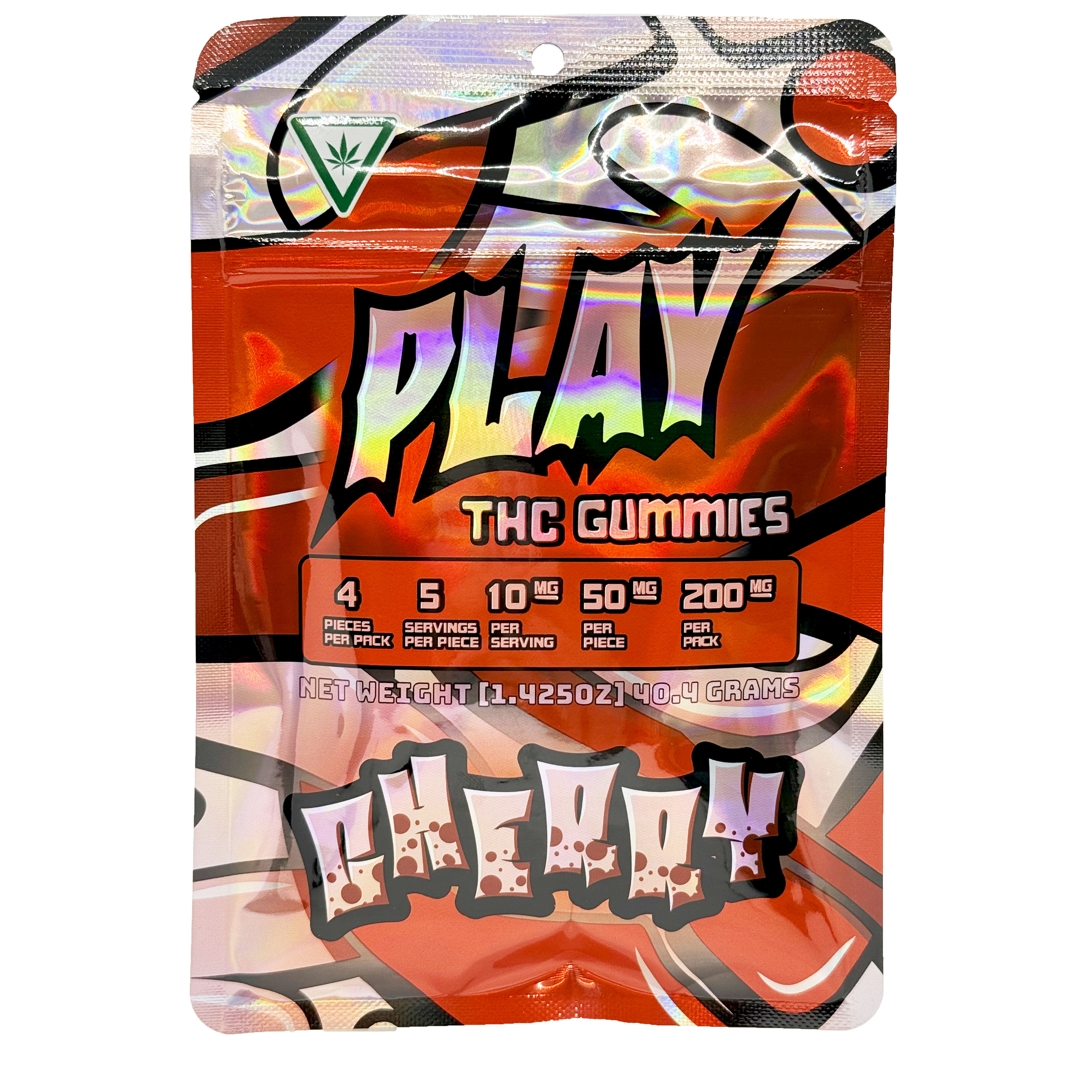 Photograph of product: Play Cherry Gummies 200mg Rec