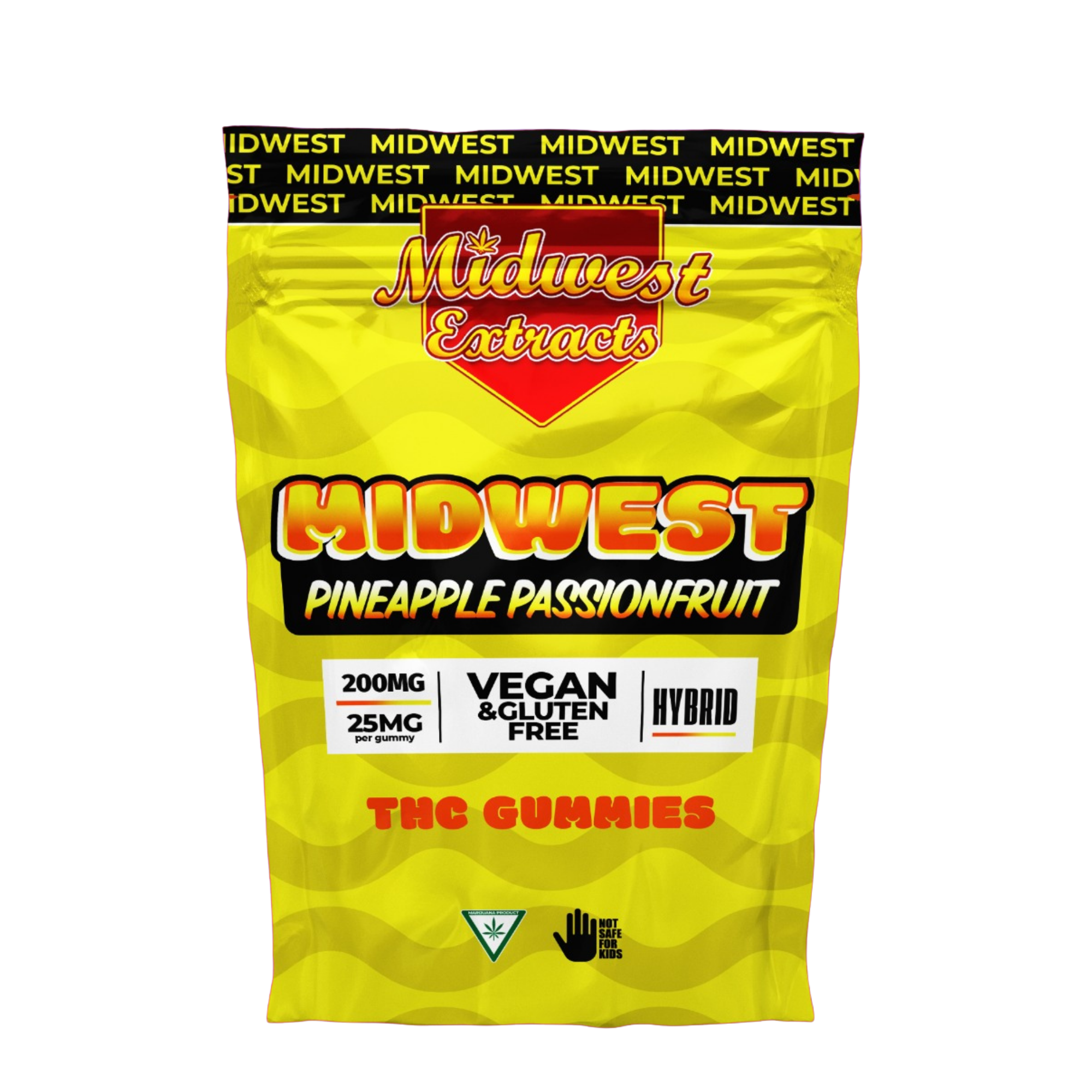 Photograph of product: Midwest Extracts | Gummy | Pineapple Passionfruit | 200mg