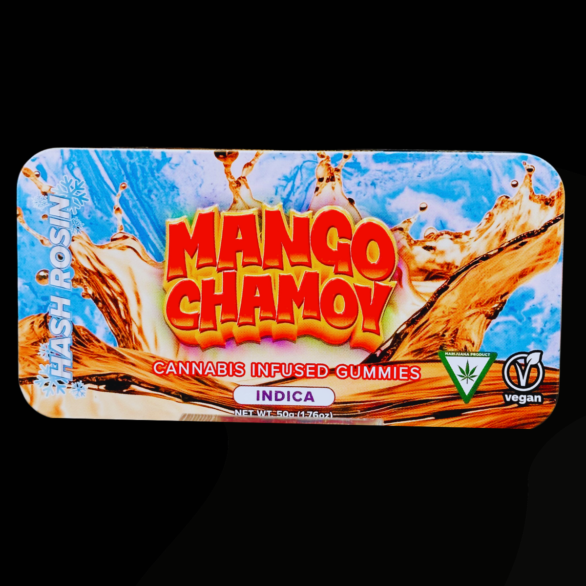 Photograph of product: Muha Meds 200mg au chocolat Rosin Gummies | Mango Chamoy