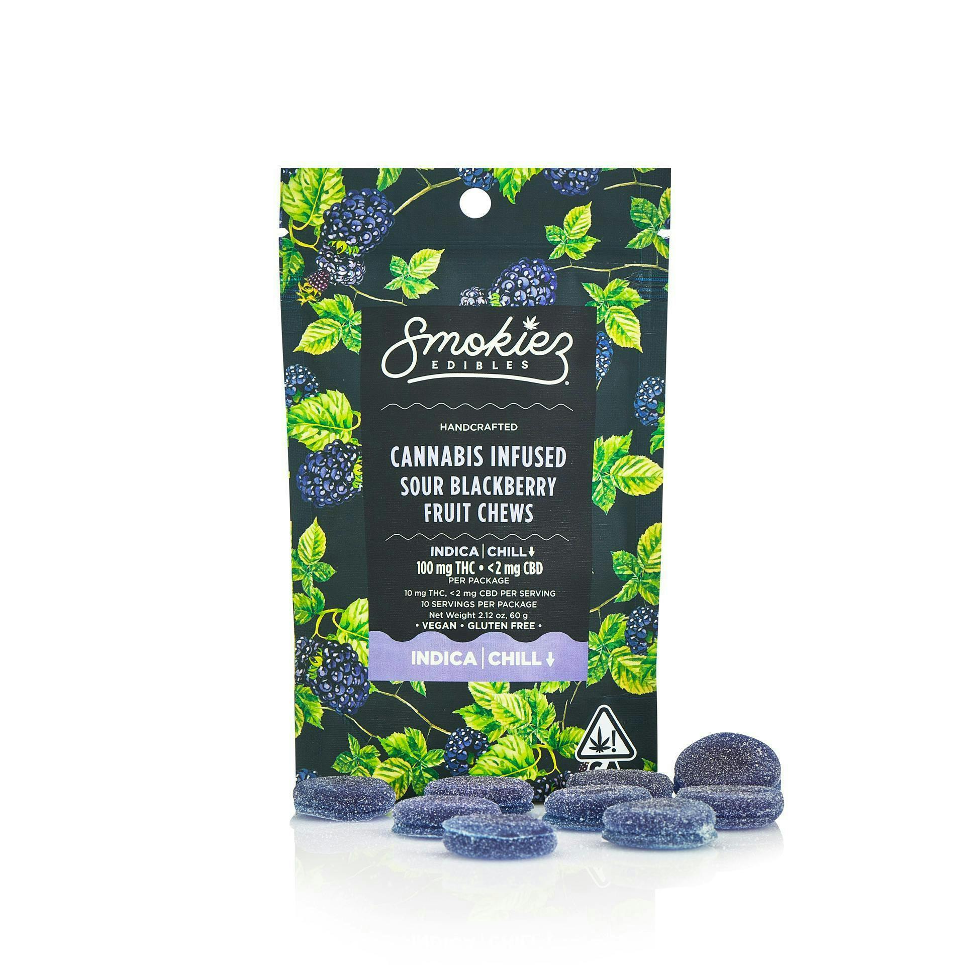 Photograph of product: SMOKIEZ - EDIBLE - 100MG (10pk) - SOUR BLACKBERRY - I