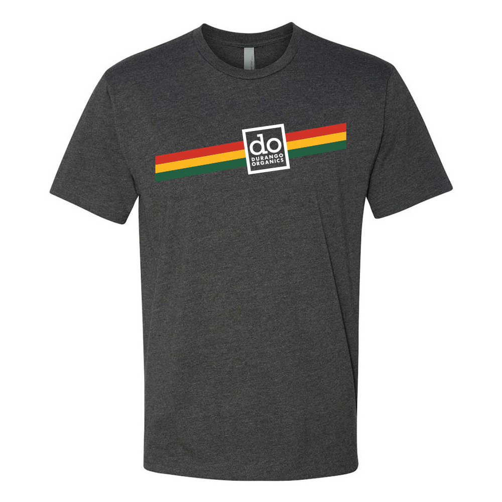 Photograph of product: T-Shirt - Rasta Stripes - Charcoal