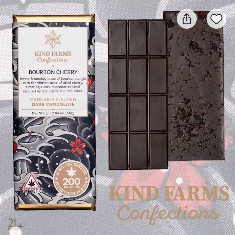 Photograph of product: 200mg Chocolate Bar | Bourbon Cherry